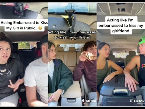 Acting like I'm EMBARRASSED to kiss my girlfriend prank 😂😂