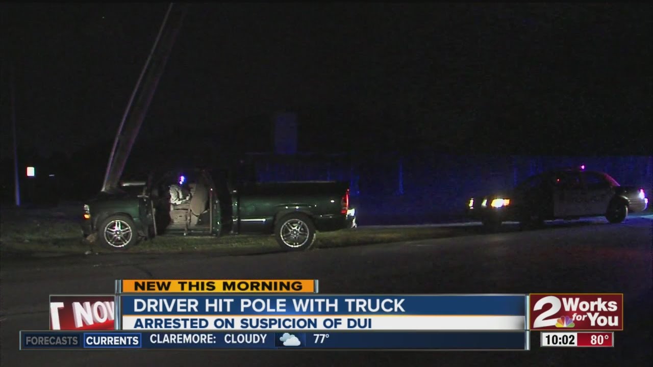 Power restored after driver hits utility pole - YouTube