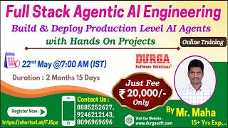 Full Stack Agentic AI Engineering Online Training @ DURGASOFT