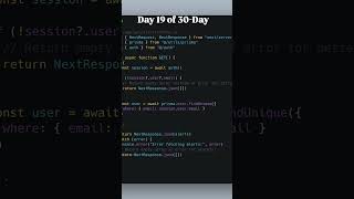 Day 19 of my 30 Day Code Snippet Challenge! NextJS, TailwindCSS, Shadcn,AuthJs,Prisma