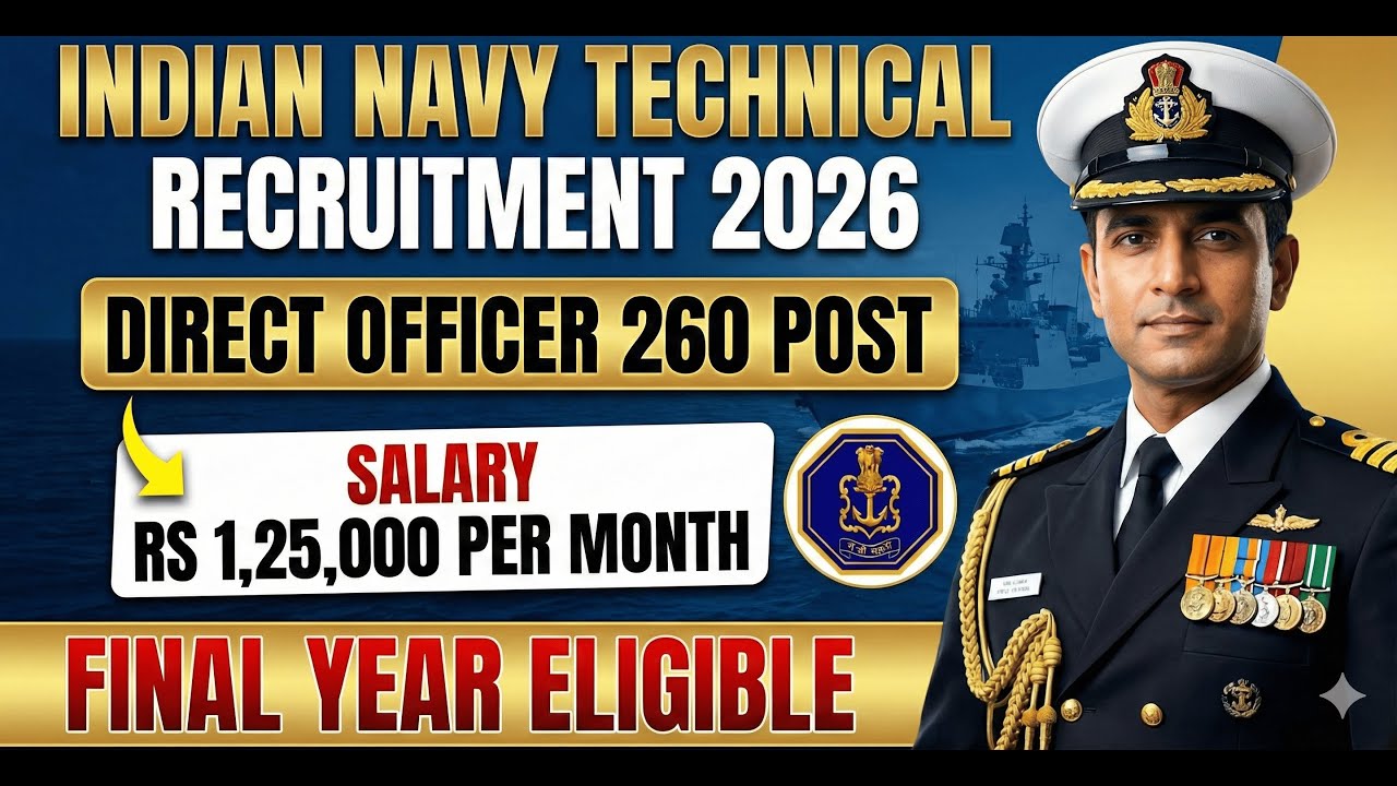 Indian Navy Recruitment | Direct Officer Level Hiring | B.Tech, MBA, B.Sc, M.Sc, B.Com, MCA eligible