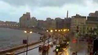 January 26 stormy conditions in alexandria, egypt. viewed from windsor
hotel on the city waterfront (cornich).