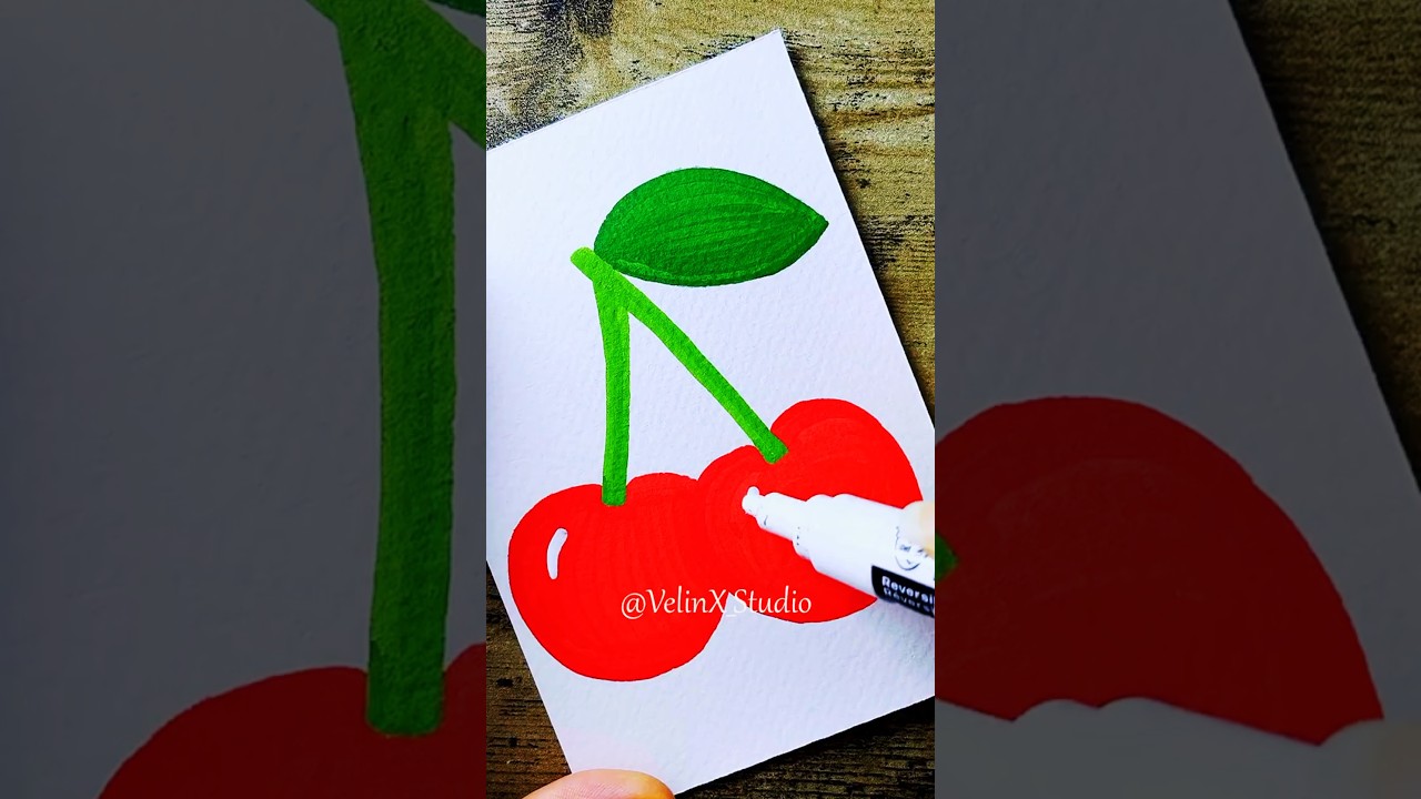 [ ASMR ] Coloring 🍒 Cherry 🍒 #asmr #satisfying #colors #art