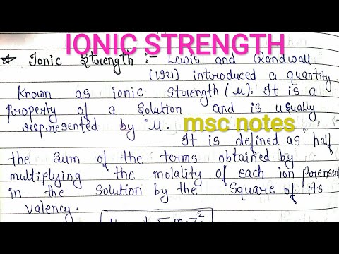 IONIC STRENGTH || DEFINITION || FORMULA || Basic Introduction