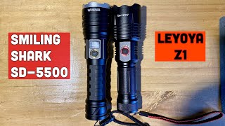 Smiling Shark SD-5500 vs Leyoya Z1 super bright zoom flashlight