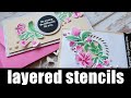 layered stencils & mini slimline cards