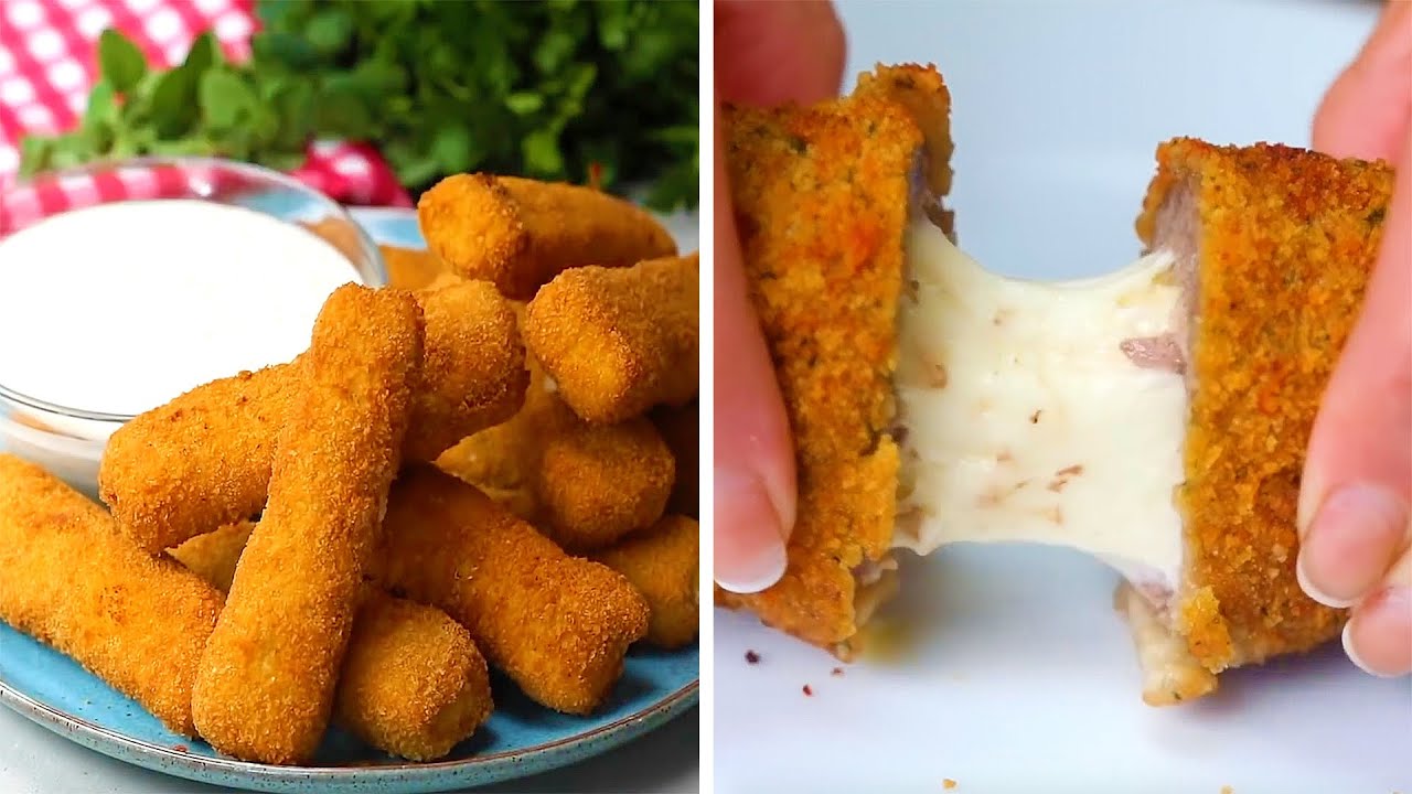 Cheesy Homemade Mozzarella Sticks Recipe - YouTube