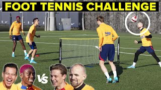 Frenkie De Jong and Asisat Oshoala FOOT TENNIS challenge