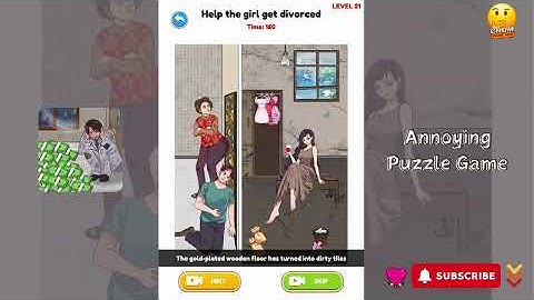 Annoying Puzzle Game - Level 21- Help the girl get divorced - Gameplay Solution