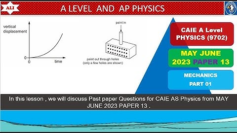AS LEVEL PHYSICS 9702 PAPER 1 | May/June 2023 | Paper 13 | 9702/13/M/J/23 | Detailed Solution-Part01