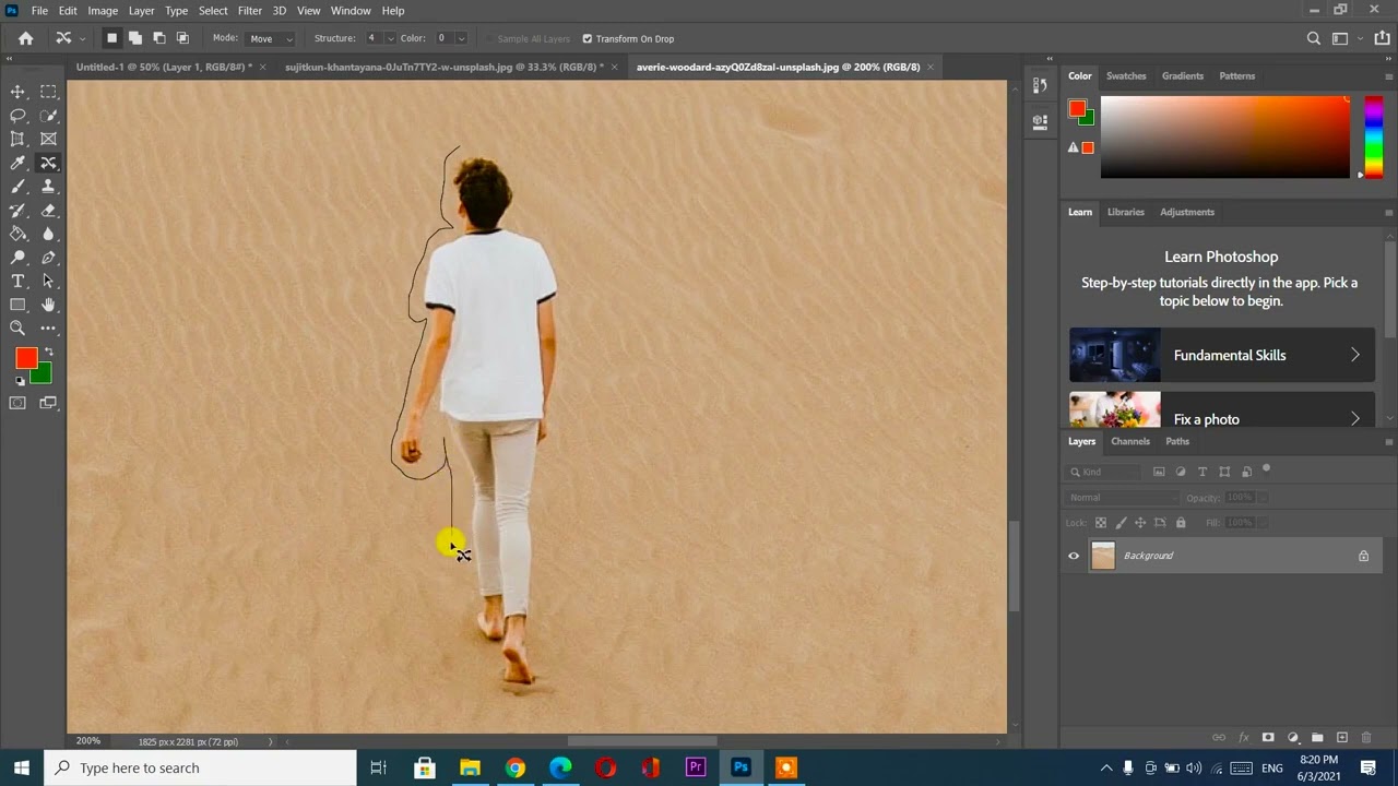 photoshop 10 Use of Content Aware Tool