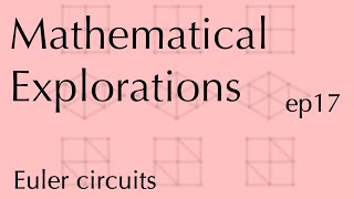 Math Explorations, ep17: Euler circuits (Nov 8, 2022)