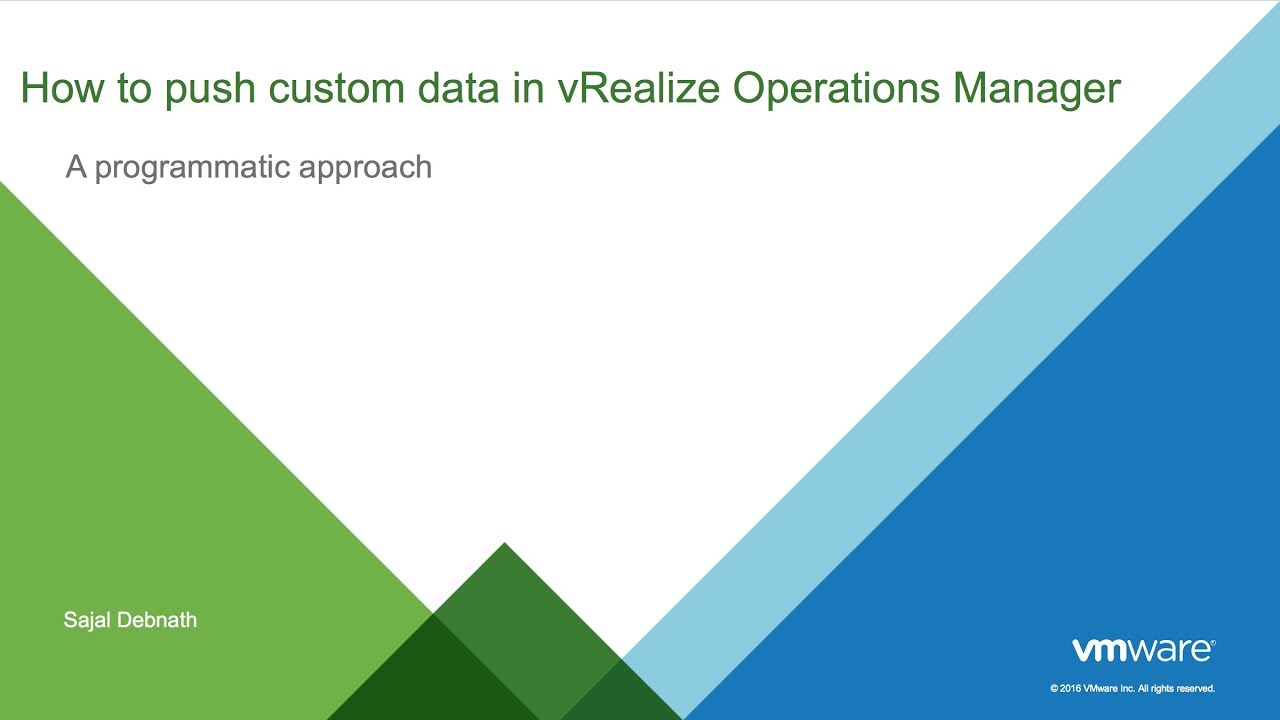 How to push data in vRealize Operations Manager - YouTube