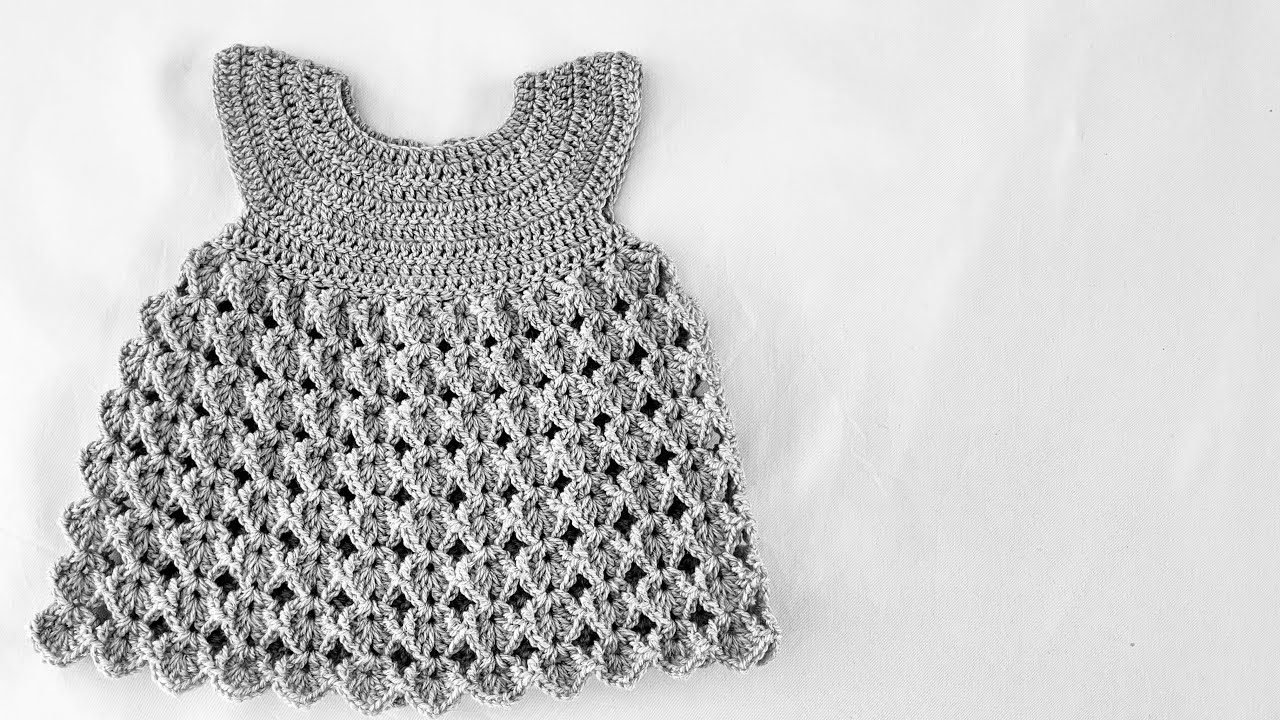 Детское платье крючком "Луна" 2022 | пример: 9-12 месяцев - как связать детское платье крючком | ...