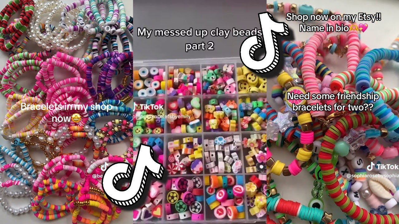 📿 Clay Bead Bracelet Making 💰 Small Business TikTok Compilation