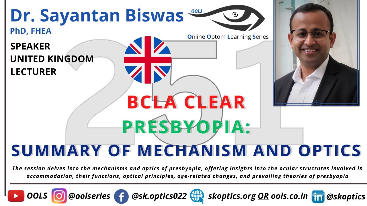 #BCLA Clear #Presbyopia: Summary of Mechanism and #Optics #Multifocal | OOLS | Dr Sayantan Biswas
