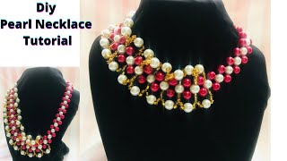 S03 E05. How to make bead (pearls) jewelry/necklace tutorials.beading series.