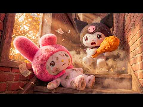 My Melody Fell Down the Stairs… Kuromi and Hello Kitty Were So Worried 😭💖🌸