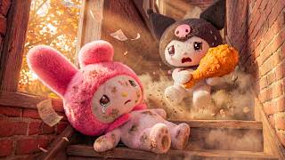 My Melody Fell Down the Stairs… Kuromi and Hello Kitty Were So Worried 😭💖🌸