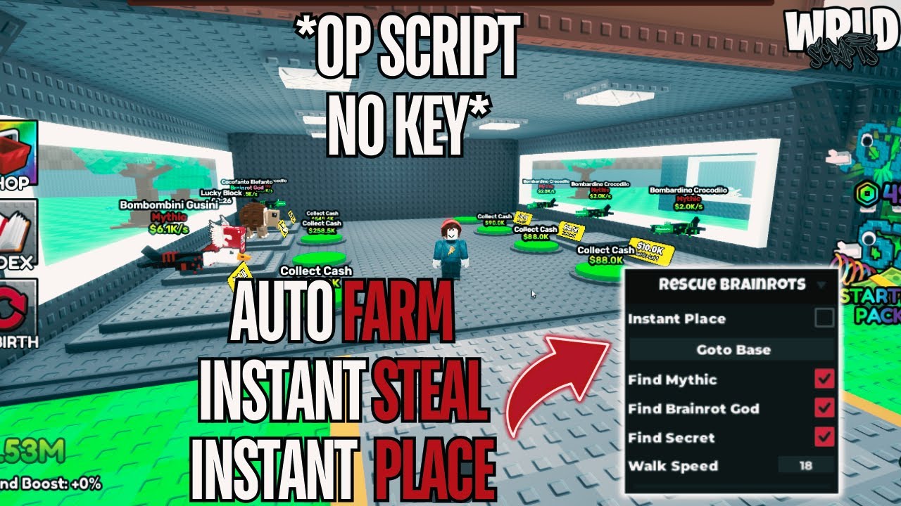 🔥🛟 Rescue Brainrots Script *NO KEY* | Auto Farm, Auto Rescue, Instant Place & More! | Mobile & PC