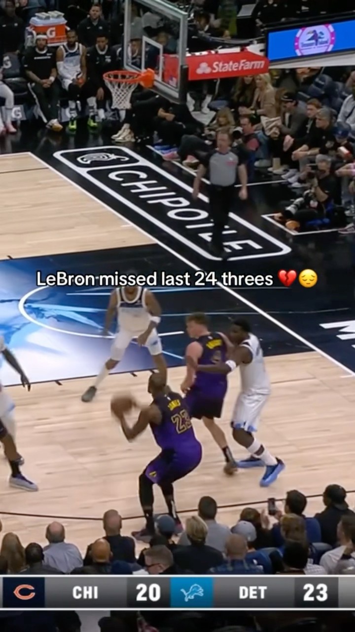 Lebron missed 3 surprised Wolves announcer ??