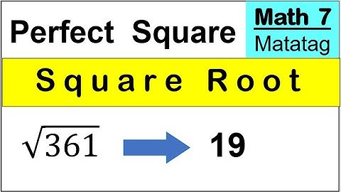 Math 7 Square root of perfect square quarter 2 week 1 #matatagcurriculum #squareroot #perfectsquare