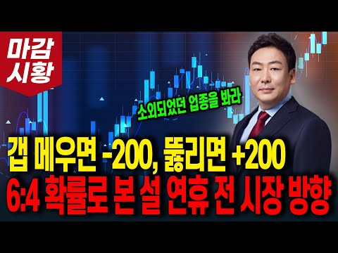 갭 메우면 -200, 뚫리면 +200 6:4 확률로 본 설 연휴 전 시장 방향?!(소외되었던 업종을 봐라)