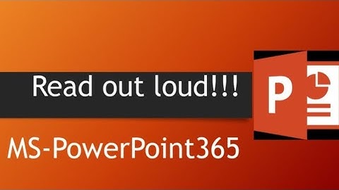 Text to Speech in Microsoft PowerPoint-365 | Read out loud Tutorial