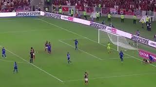 Gabigol reclamando de pênalti Flamengo x Emelec Libertadores