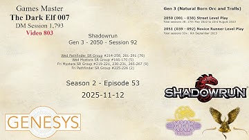 Shadowrun S02E54 - 2051 Gen 3 - Genesys - Harliquin: Future - Part  1