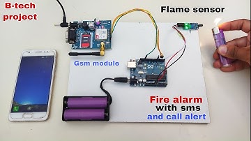 Fire alarm with sms and call alert,gsm 900a project,b-tech project,inspire award project,vigyan mela