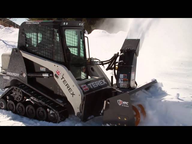 FFC Paladin 11048A Snow Blower demo on Terex R070T Track Loader