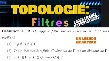 Topologie:  Filtres (Définition et exemples)