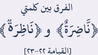 222 ) ماهو الفرق بين ناضرة وناظرة في (وُجُوهٌ يَوْمَئِذٍ نَاضِرَةٌ 22 إِلَى رَبِّهَا نَاظِرَةٌ 23) ؟