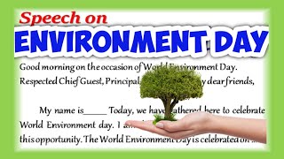 Speech On Environment Day In English 2022 World Environment Day Speech In English June 5 Speech