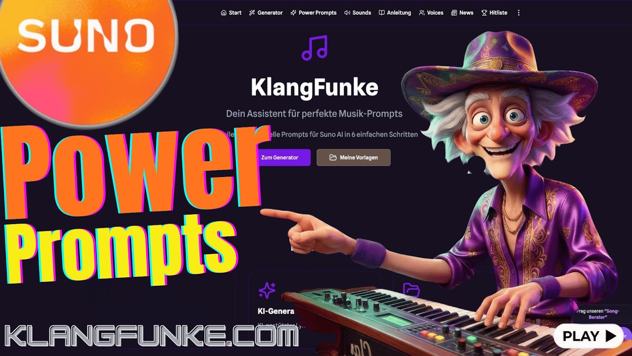 SUNO PROMPT GENERATOR KlangFunke hat ein UPDATE!! Die SUNO POWER PROMPTS!!