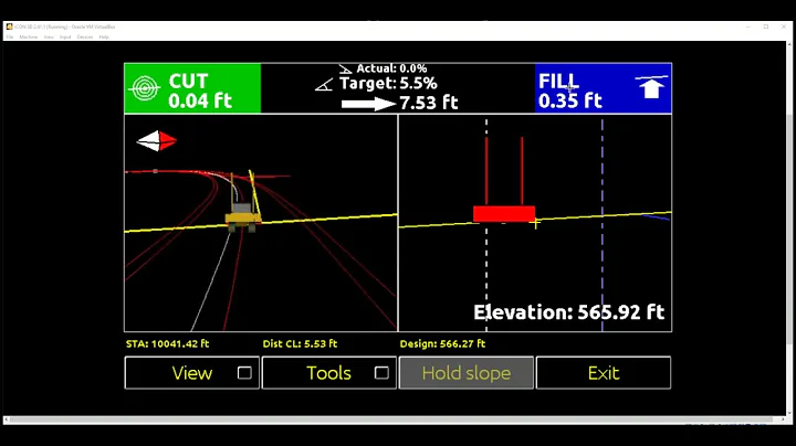 Leica iCON 3D Dozer Run Screen Overview