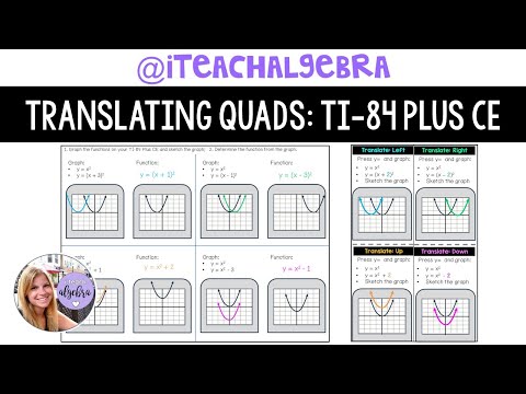 Algebra 1 - Translating Quadratic Functions Using the TI-84 Plus CE