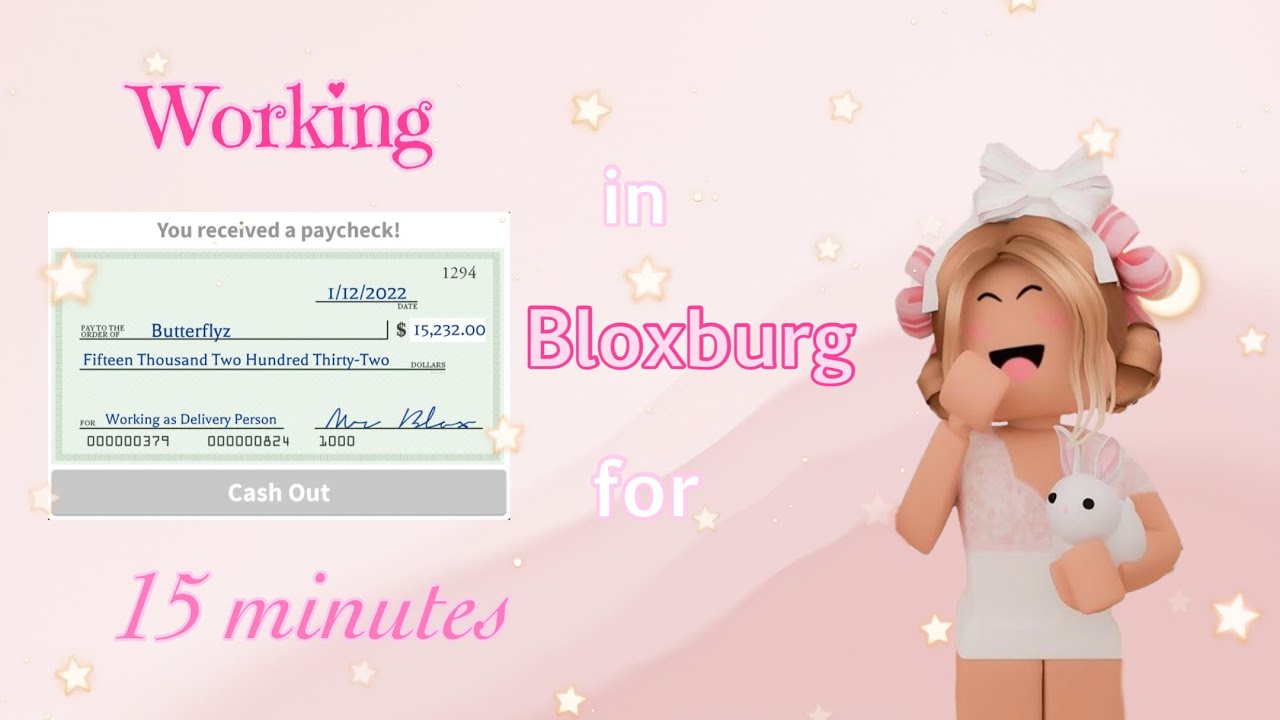 Bloxburg | working for 15 minutes to see how much money I make!! 🦋🌸🍓🫐 ...