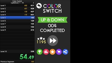 Color Switch Up&Down 1-10 Speed Run -- 2