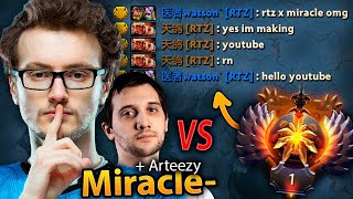 MIRACLE mid and ARTEEZY vs TOP 1 RANK Watson in Epic Ranked Game