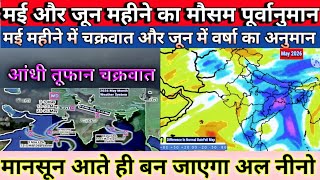 Next 2 Month May June Weather Forecast All India/ मई और जून महीने में चक्रवात वर्षा तापमान का अनुमान