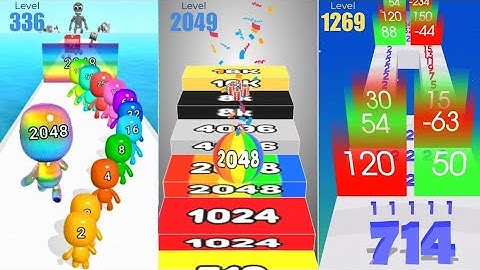 Man Runner 2048 vs Number Ball 3D Merge Master vs Number Running Plus and Run Maths Challenge 😎👍