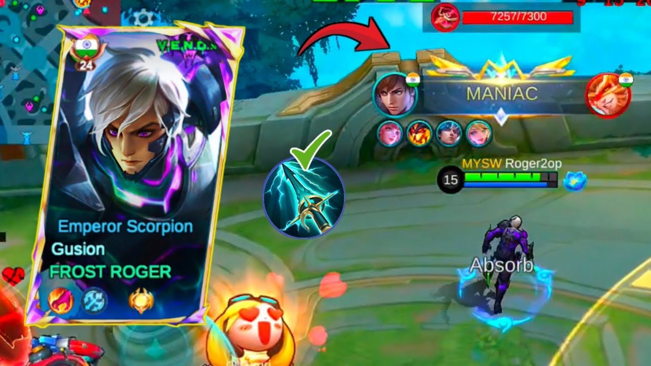 GUSION DAMAGE BUILD AND EMBLEM!! GUSION GAMEPLAY 🔥