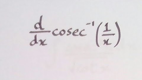 Derivative of cosec^-1(1/x) || Differentiation of inverse trigonometric functions