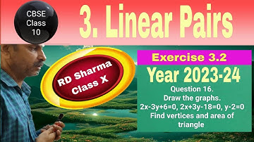 RD Sharma Class 10 EX 3.2 Q 16: Draw the graphs. 2x-3y+6=0, 2x+3y-18=0, y-2=0 Find vertices and area