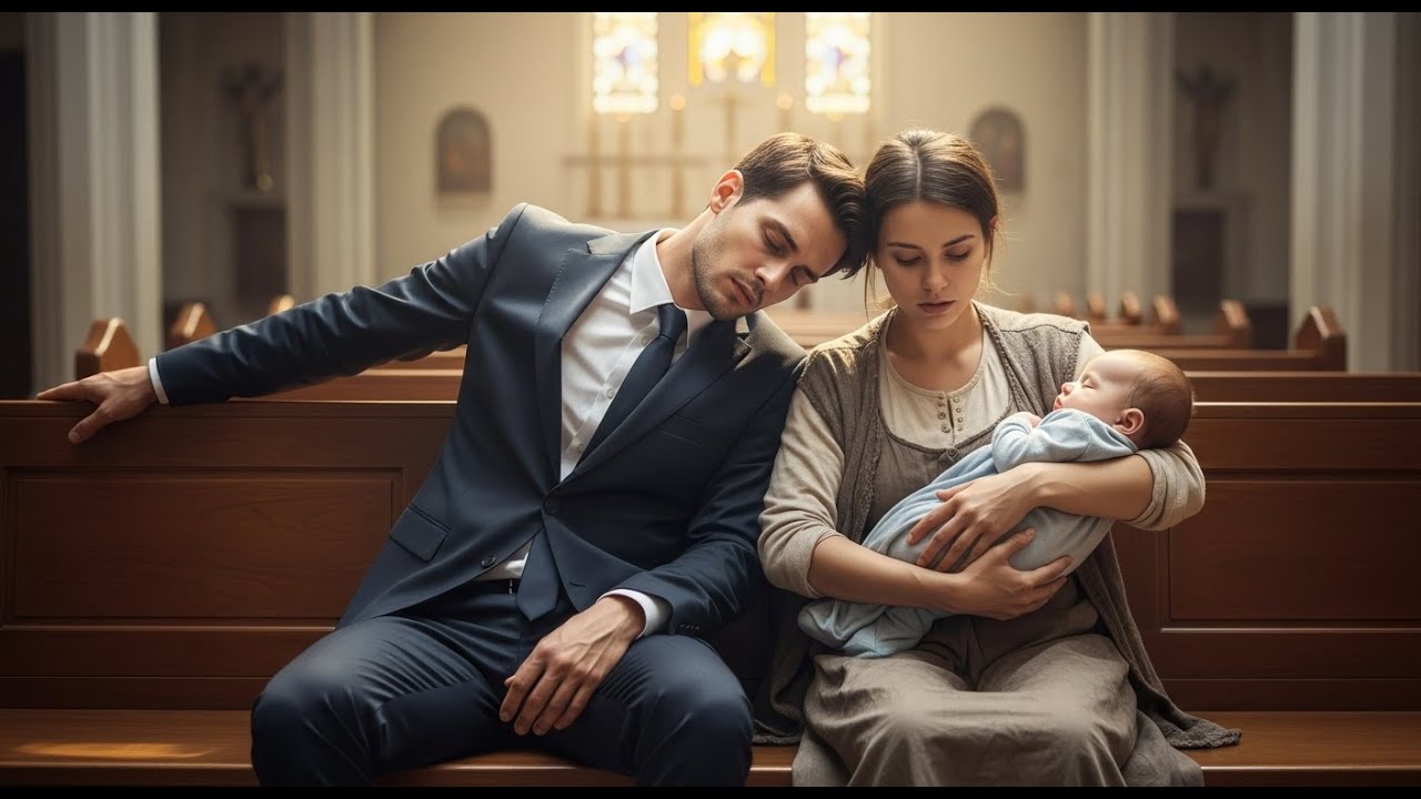 A Lonely CEO Walked Into a Church—Then Fainted When He Sat Beside a Poor Girl With a Baby