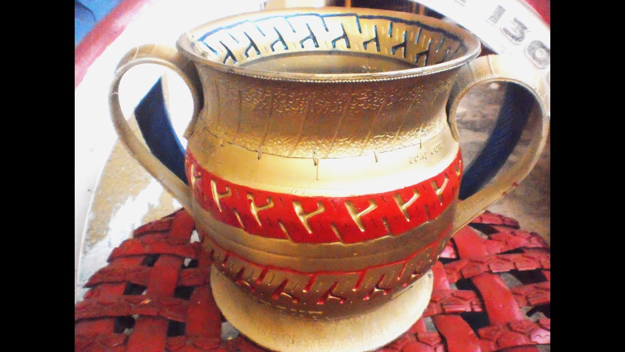 macetas con neumaticos reciclados procedimiento jarron