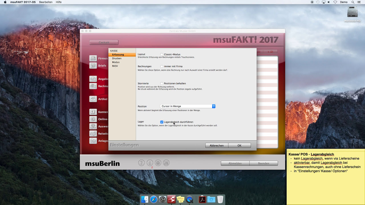 Lagerabgleich mit der Registrierkasse am POS - Mac - classic-Interface (5/11)