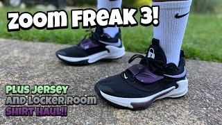 NIKE ZOOM FREAK 3! Review + On-feet! Authentic Jersey and locker room Tee!